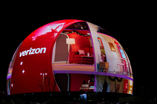 Las Vegas, Nevada - January 1, 2025: Las Vegas Sphere at Night