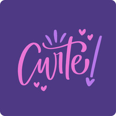 Curte. Liked in brazilian portuguese. Modern hand Lettering. vector.