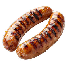 grilled sausages on a transparent background PNG image, PNG file, Generative art.