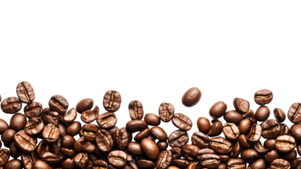 Coffee beans, isolated on transparent background