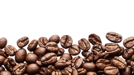 Coffee beans, isolated on transparent background