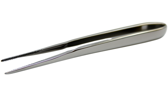 High-quality precision tweezers, stylish grooming accessory, isolated on transparent background