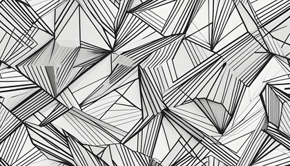 Abstract Black and White Striped Pattern Fabric Design