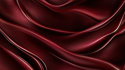 Fototapeta premium Rich maroon fabric flows gracefully, exuding elegance and depth, perfect for upscale design projects or as a striking wallpaper choice.