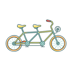 Obraz premium tandem bike vector icon, tandem bike vector illustration-simple illustration of tandem bike, perfect for tandem bike logos and icons and themed design 
