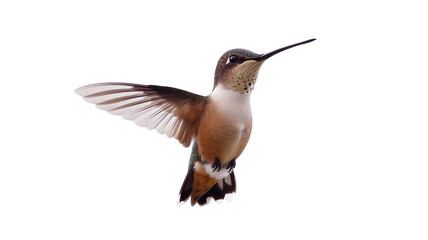 Fototapeta premium Hummingbird hovering in the air, isolated on transparent background