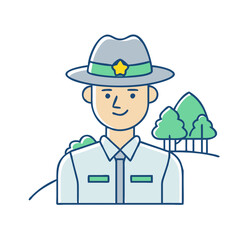 park ranger vector icon, park ranger vector illustration-simple illustration of park ranger, perfect for park ranger logos and icons and themed design 