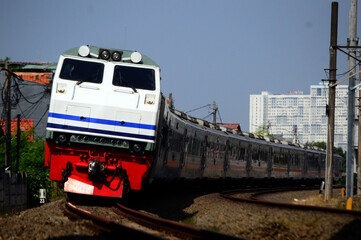 commuter train on the track