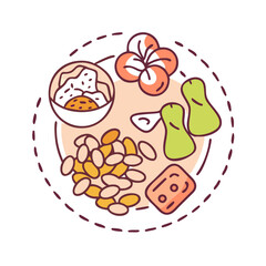 trail mix and snacks vector icon, trail mix and snacks vector illustration-simple illustration of trail mix and snacks, perfect for trail mix and snacks logos and icons and themed design 