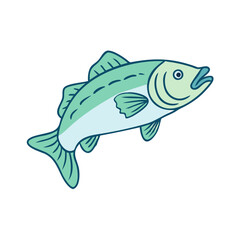 bass fish vector icon, bass fish vector illustration-simple illustration of bass fish, perfect for bass fish logos and icons and themed design 
