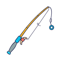 Fototapeta premium fishing rod vector icon, fishing rod vector illustration-simple illustration of fishing rod, perfect for fishing rod logos and icons and themed design 