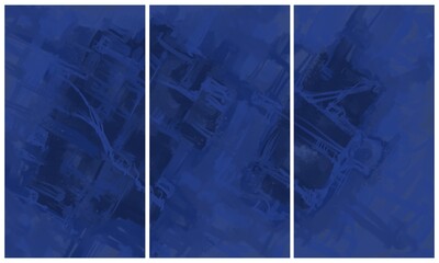 Interior abstract triptych wall