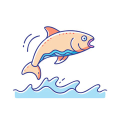 Obraz premium fish jumping out of water icon, fish jumping out of water vector,
