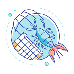 Naklejka premium lobster trap vector icon, lobster trap vector illustration-simple illustration of lobster trap, perfect for lobster trap logos and icons and themed design 