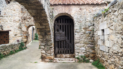 Naklejka premium Old village Villefranche de conflent in the mountains of France, attractions, European fortress
