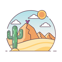 desert adventure vector icon, desert adventure vector illustration-simple illustration of desert adventure, perfect for desert adventure logos and icons and themed design 