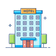 hotel building vector icon, hotel building vector illustration-simple illustration of hotel building, perfect for hotel building logos and icons and themed design 
