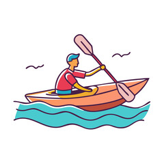 kayaking on a river vector icon, kayaking on a river vector illustration-simple illustration of kayaking on a river, perfect for kayaking on a river logos and icons and themed design 