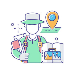 tourist guide vector icon, tourist guide vector illustration-simple illustration of tourist guide, perfect for tourist guide logos and icons and themed design 