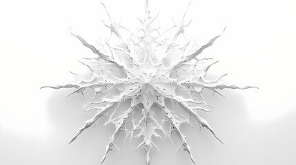 Obraz premium Snowflake on a white background. Snowshard. Illustration
