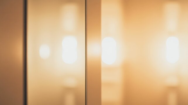 Modern fitting room ambiance with blurred lighting and mirror reflection focus