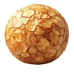 Golden Cracked Sphere Texture Transparent Background.