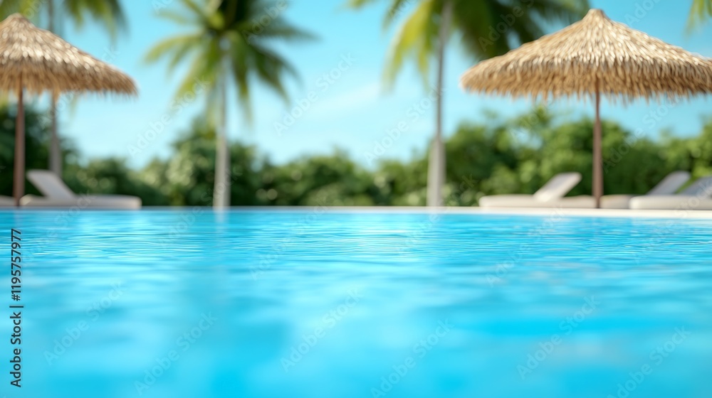 Aufkleber crystal clear turquoise water inviting guests for a refreshing dip in a luxurious pool at a tropical