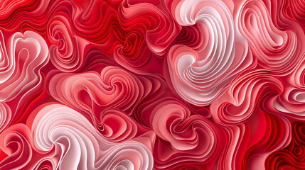 Seamless pattern of heart smalls in red and pink m_006