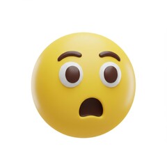 Fototapeta premium Emoji is surprised and scared 3D Icon isolated on white background