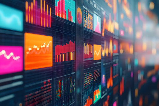 A collection of graphs and analytics data visualizing social media activity over time, presenting key insights and trends. Generative AI