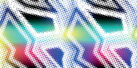 Halftone gradient. Dotted gradient, smooth dots spraying and halftones dot background seamless horizontal geometric pattern vector template set.