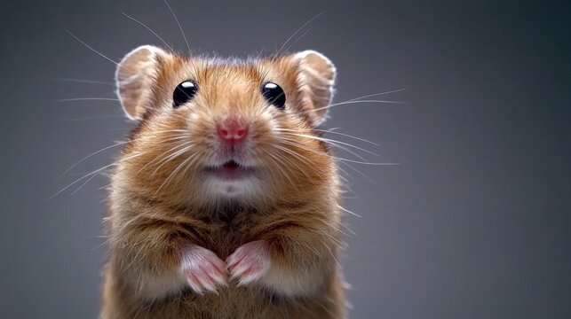 A small brown mouse with its eyes wide open and its mouth open