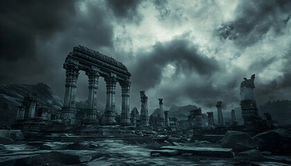 The historic ruins of the Hampi in Karnataka