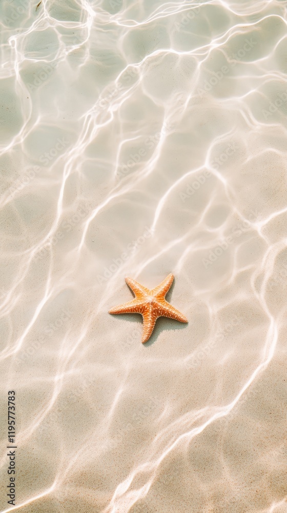 Aufkleber sunlight streaming through the water creates enchanting ripple patterns on the sandy seabed, where a