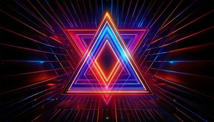 Geometric Shapes Neon Background