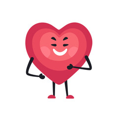 Cute Heart Character Emotion Cartoon Adorable Mascot. Vector illustration for Valentines Day designs, love-themed projects, and emotional content.  