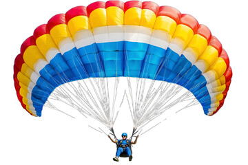 a person standing in front of a rainbow parachute PNG image, PNG file, Generative art.