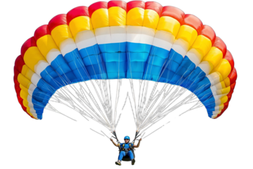 a person standing in front of a rainbow parachute PNG image, PNG file, Generative art.