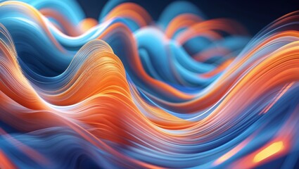 Colorful waves display vibrant energy in abstract fluid art composition