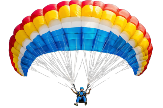 a person standing in front of a rainbow parachute PNG image, PNG file, Generative art.