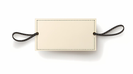 Tag and label, ribbon banner with dashed line. Dewshade. Illustration