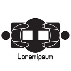 two people at the table icon, vector illustration eps10