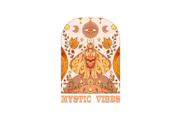 Mystic Vibes, Positive vibes Sublimation T Shirt Design