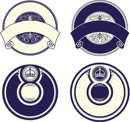 A set of vintage decorative blank label designs. 