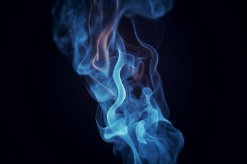 Swirling blue smoke dances against a dark background in mesmerizing patterns