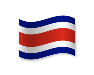 Flag of Costa Rica icon. Wavy vector element with shadow. Best for mobile apps, UI and web design.