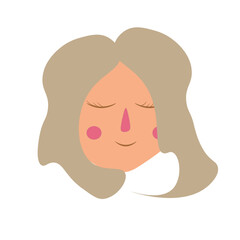 vector, minimalist illustration of female face