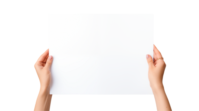 Blank White Paper Mockup Held by Female Hands Ideal for Presentations Flyers and Branding
