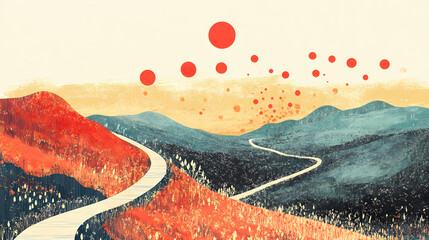 Figure with dashed arrow and dotted loops a figure path with a d. Dewshade. Illustration