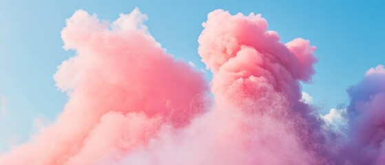 Fototapeta premium Colorful smoke clouds fill the canvas with vibrant hues creating an ethereal atmosphere